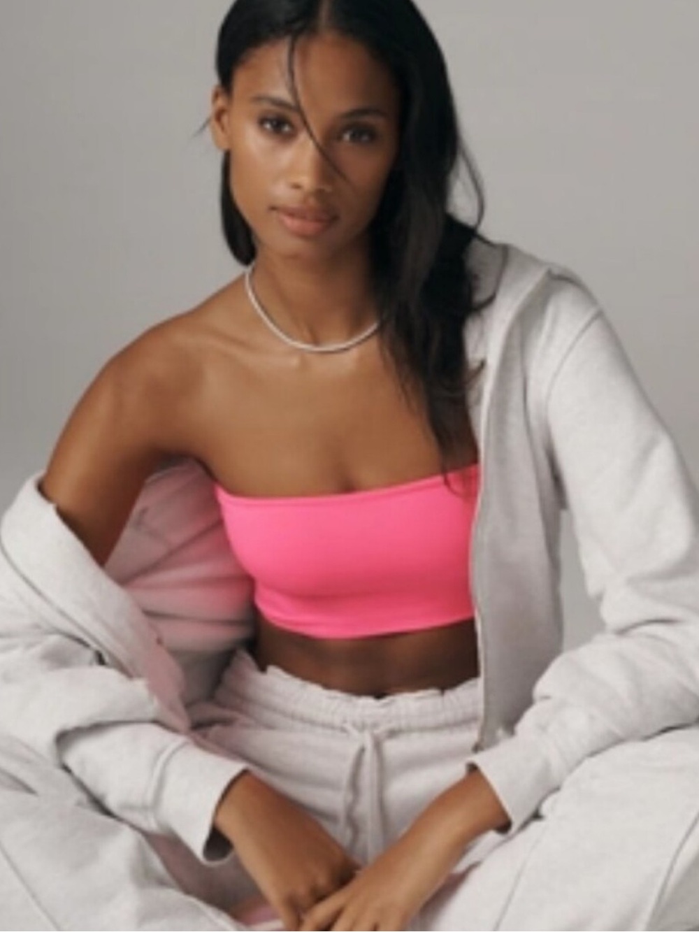 Anthropologie The LyreBird Skin Seamless Strapless Bra Bandeau Top Pink S/M NWT